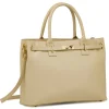 Borsa da donna beige con dettagli dorati e tracolla Lora Ferres