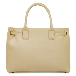 Borsa da donna beige con dettagli dorati e tracolla Lora Ferres