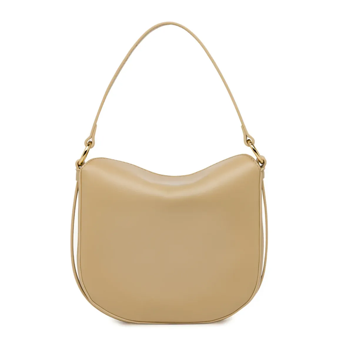 Borsa da donna beige con motivo traforato e tracolla Lora Ferres