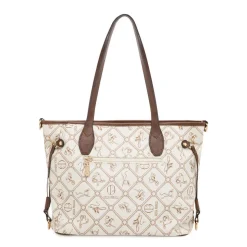 Borsa da Donna beige con stampa logata e tracolla Giulia Pieralli