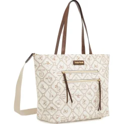 Borsa da Donna bianca con stampa logo e doppia tasca Giulia Pieralli