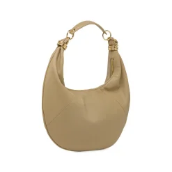 Borsa da Donna Lora Ferres taupe a forma di luna e con anelli dorati