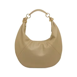 Borsa da Donna Lora Ferres taupe a forma di luna e con anelli dorati