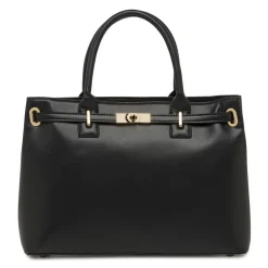 Borsa da donna nera con dettagli dorati e tracolla Lora Ferres