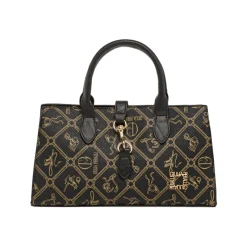 Borsa da Donna nera con stampa monogram e tracolla Giulia Pieralli