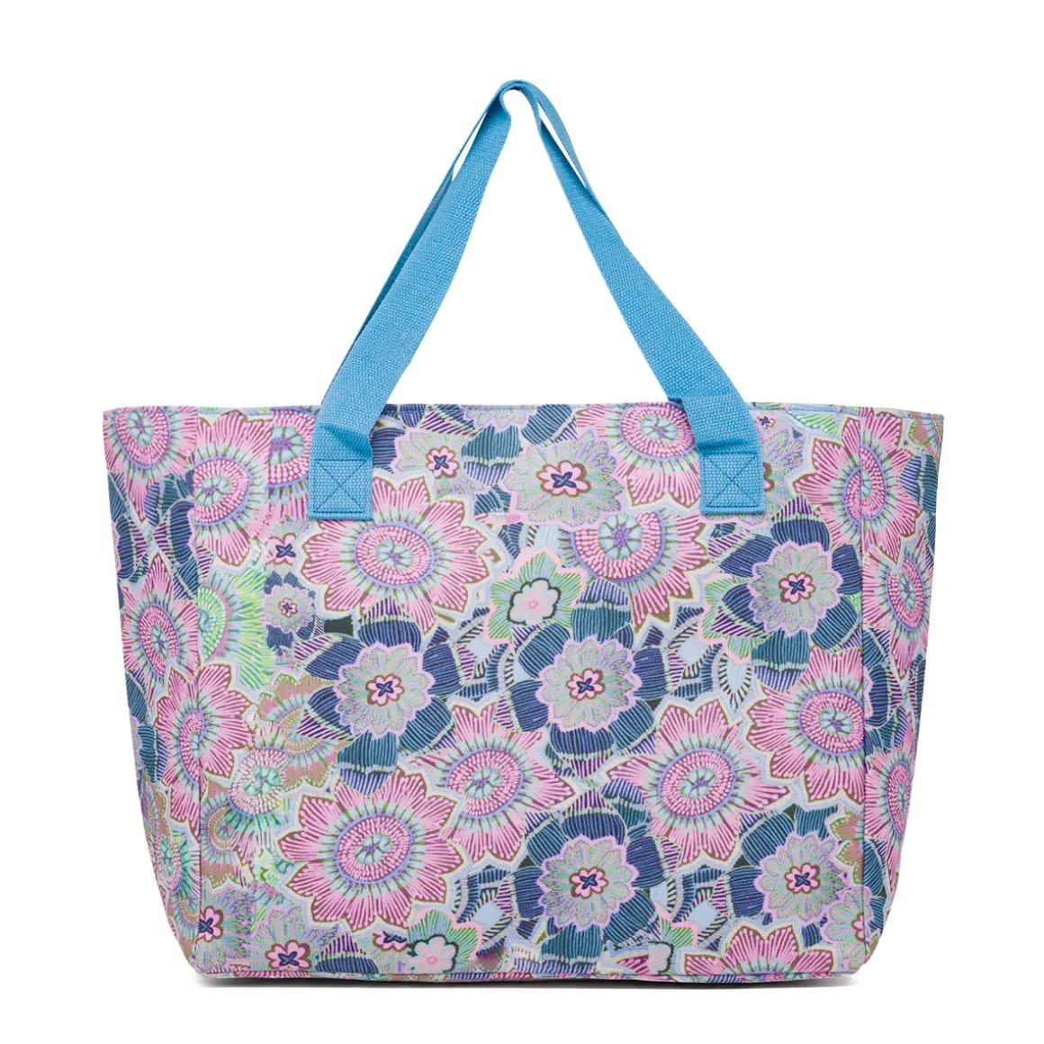 Borsa da Mare da Donna azzurra con fantasia floreale multicolore Swish Jeans