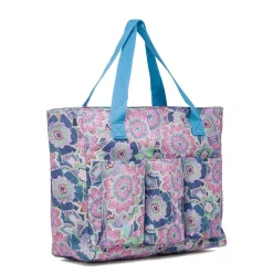 Borsa da Mare da Donna azzurra con fantasia floreale multicolore Swish Jeans