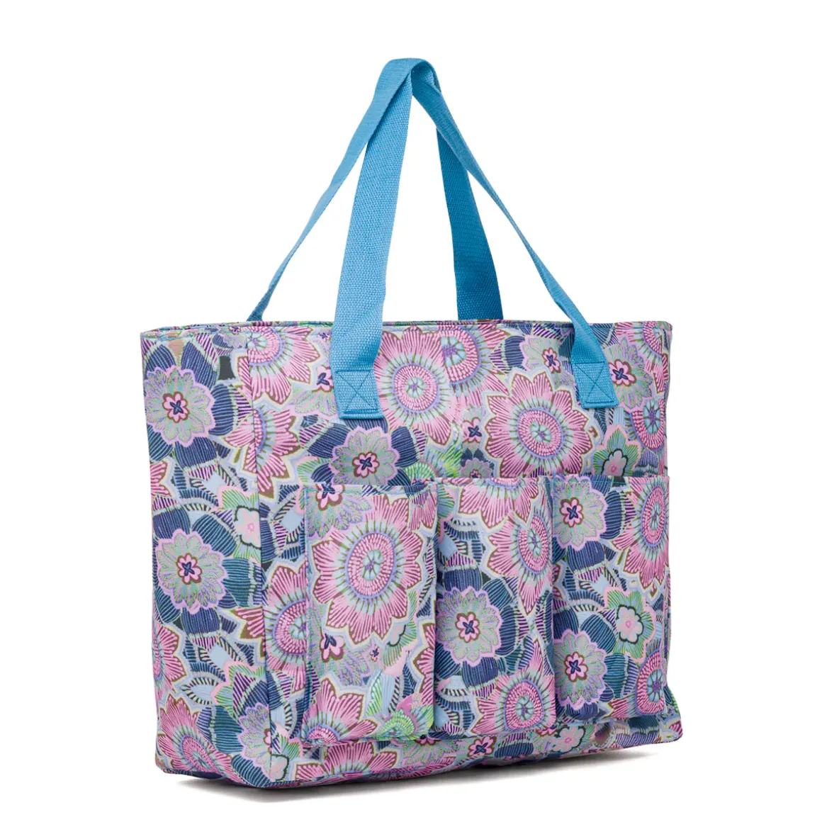 Borsa da Mare da Donna azzurra con fantasia floreale multicolore Swish Jeans