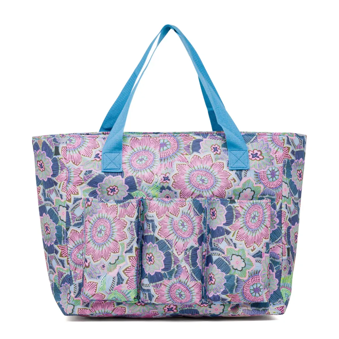 Borsa da Mare da Donna azzurra con fantasia floreale multicolore Swish Jeans
