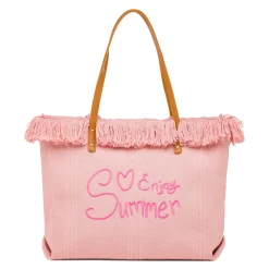 Borsa da Mare Rosa da Donna con frange Swish Jeans