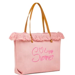Borsa da Mare Rosa da Donna con frange Swish Jeans