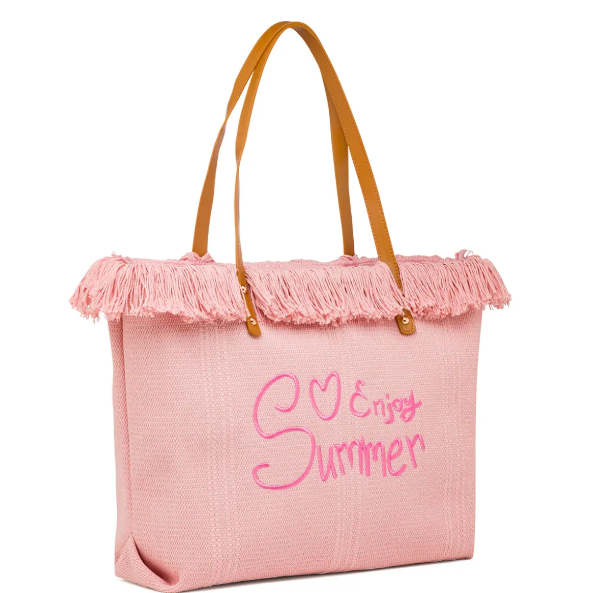 Borsa da Mare Rosa da Donna con frange Swish Jeans