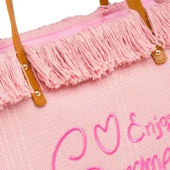 Borsa da Mare Rosa da Donna con frange Swish Jeans