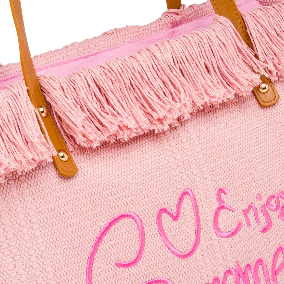 Borsa da Mare Rosa da Donna con frange Swish Jeans