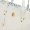 Borsa Donna bianca effetto saffiano e fantasia floreale Carrera Jeans