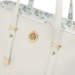 Borsa Donna bianca effetto saffiano e fantasia floreale Carrera Jeans