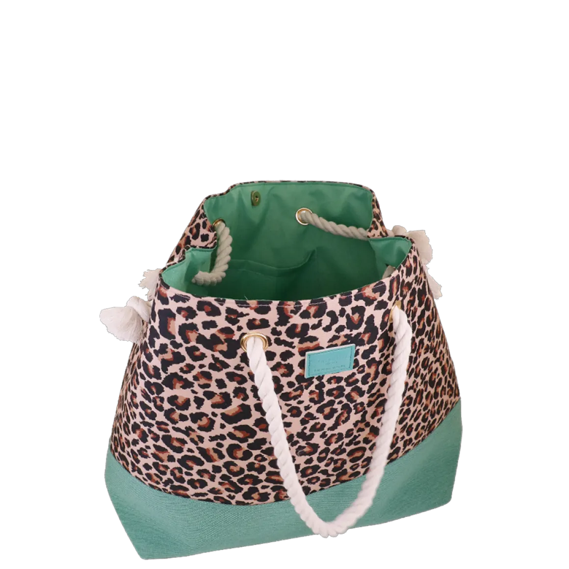 Borsa Donna con fantasia animalier e manici in corda Camomilla Milano