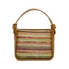 Borsa Donna multicolore con trama a righe effetto paglia Lora Ferres
