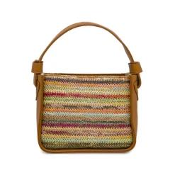 Borsa Donna multicolore con trama a righe effetto paglia Lora Ferres