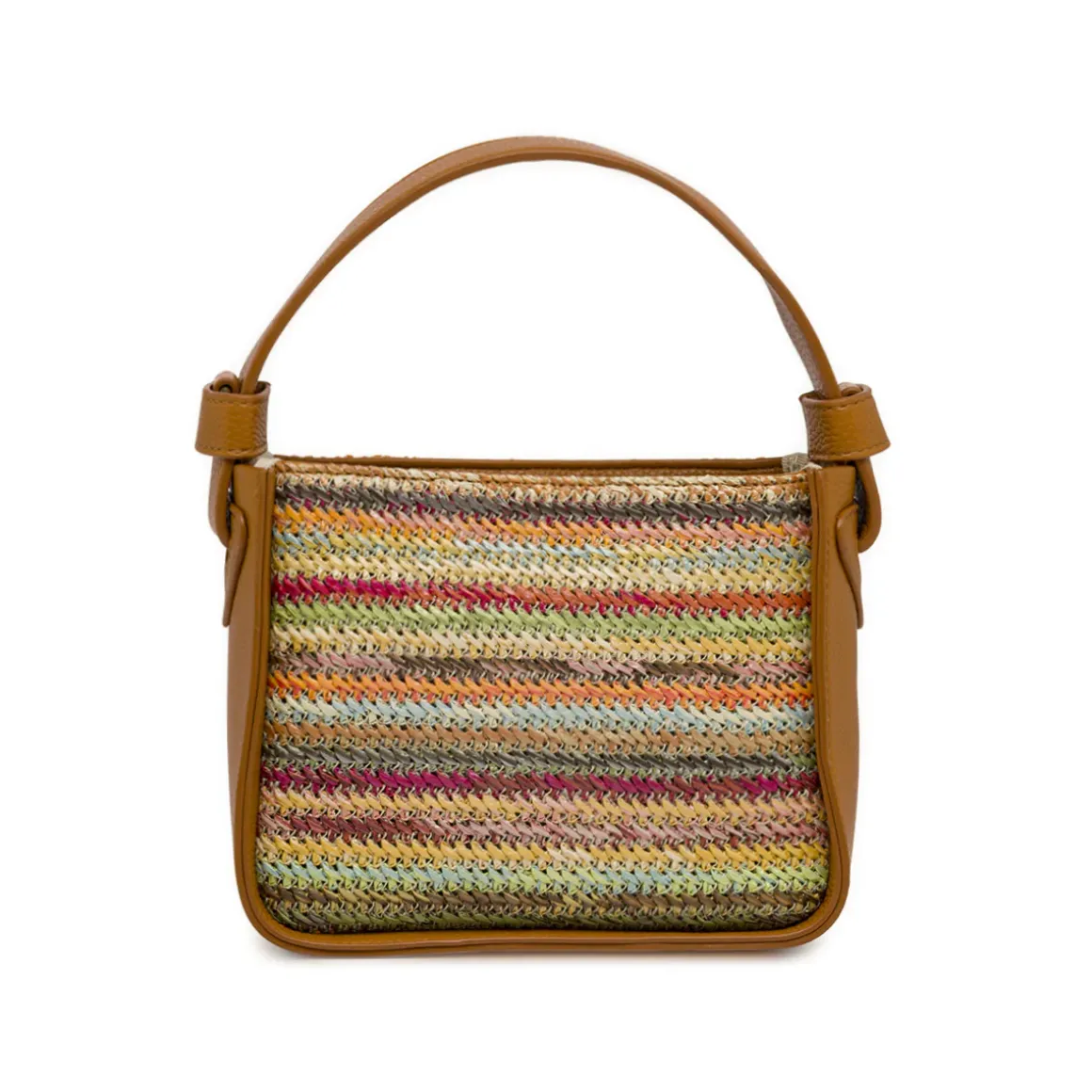 Borsa Donna multicolore con trama a righe effetto paglia Lora Ferres