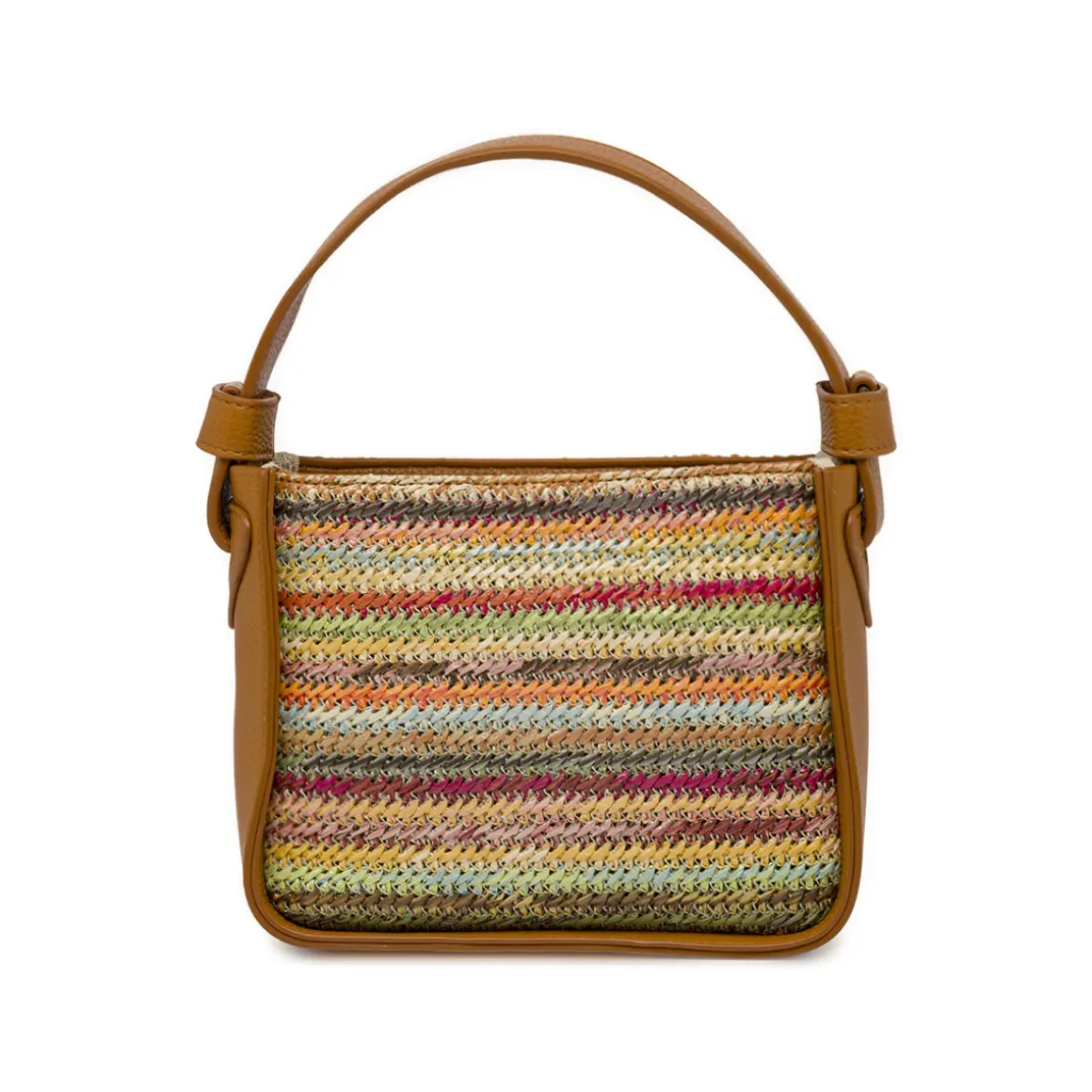 Borsa Donna multicolore con trama a righe effetto paglia Lora Ferres
