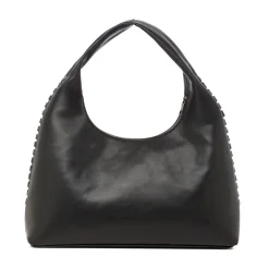 Borsa Hobo da Donna Nera con Dettaglio Intrecciato Lora Ferres