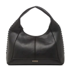 Borsa Hobo da Donna Nera con Dettaglio Intrecciato Lora Ferres