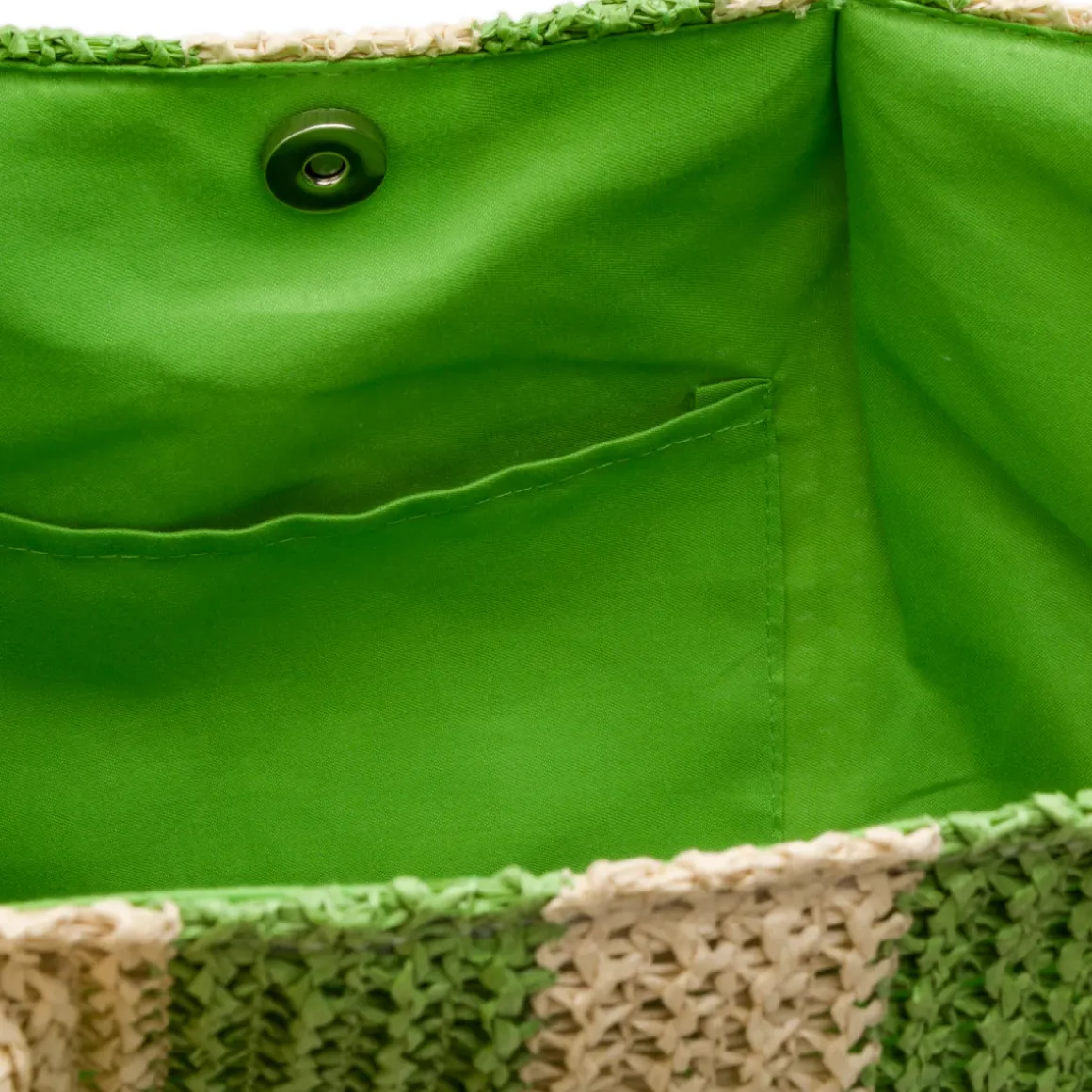 Borsa Mare a Righe in Paglia con Manici in Corda e Catena Colorata Camomilla Milano