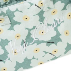 Borsa mare azzurra da Donna in tessuto a fiori con frange Naj Oleari