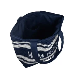 Borsa mare blu a righe da Donna effetto paglia Camomilla Milano
