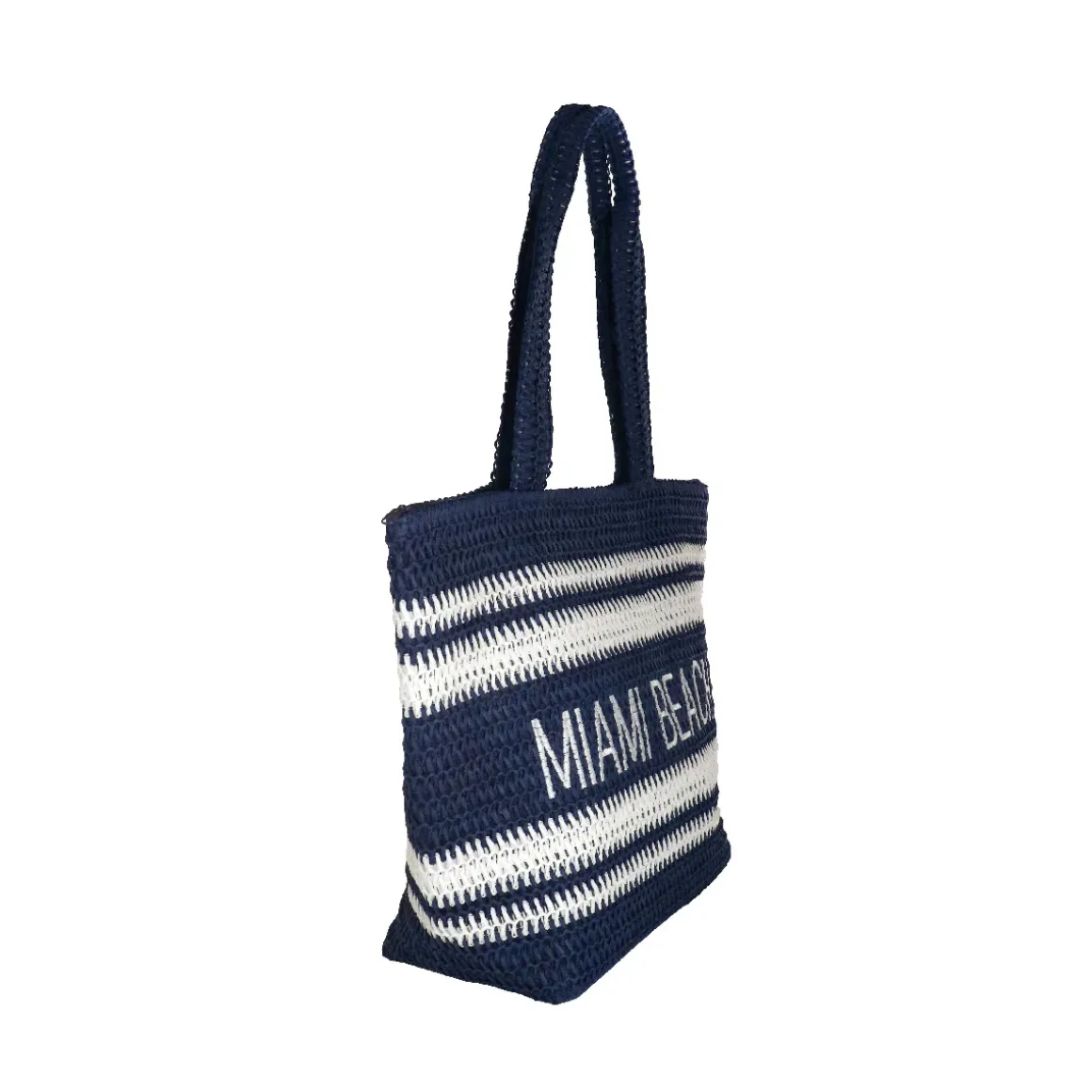 Borsa mare blu a righe da Donna effetto paglia Camomilla Milano