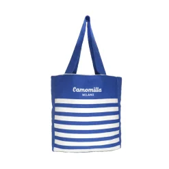 Borsa mare blu e bianca da Donna con stampa cuore Camomilla Milano