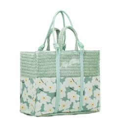 Borsa mare da Donna azzurro acqua con motivo floreale Naj Oleari