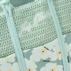 Borsa mare da Donna azzurro acqua con motivo floreale Naj Oleari