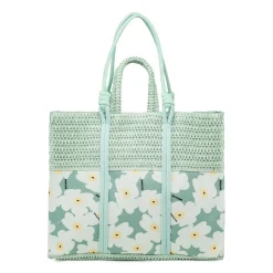 Borsa mare da Donna azzurro acqua con motivo floreale Naj Oleari