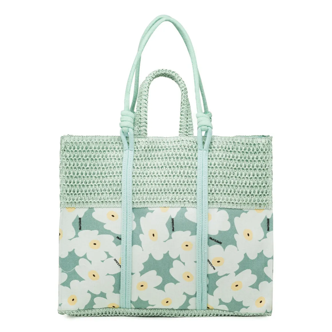 Borsa mare da Donna azzurro acqua con motivo floreale Naj Oleari