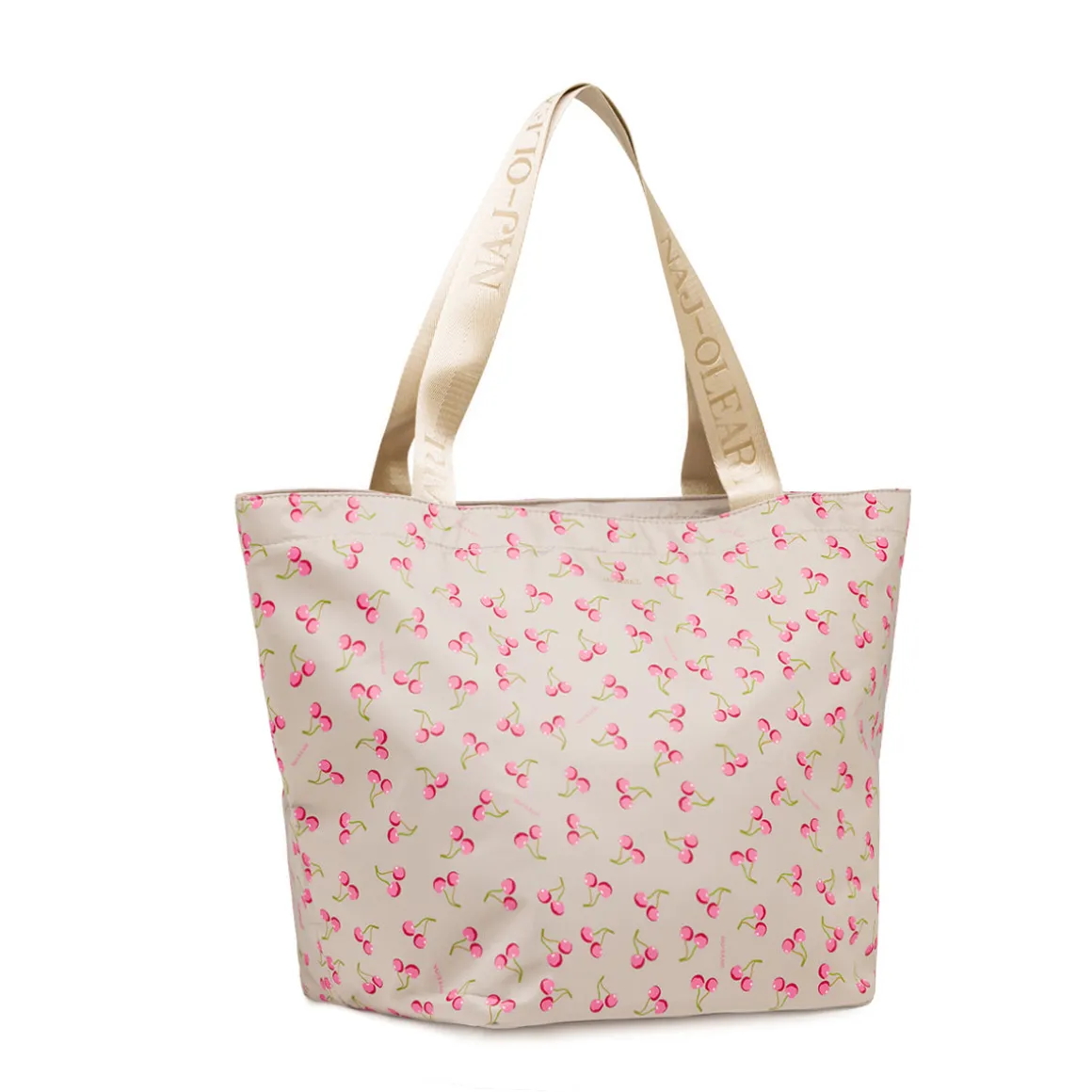 Borsa mare da Donna beige con fantasia ciliegie Naj Oleari