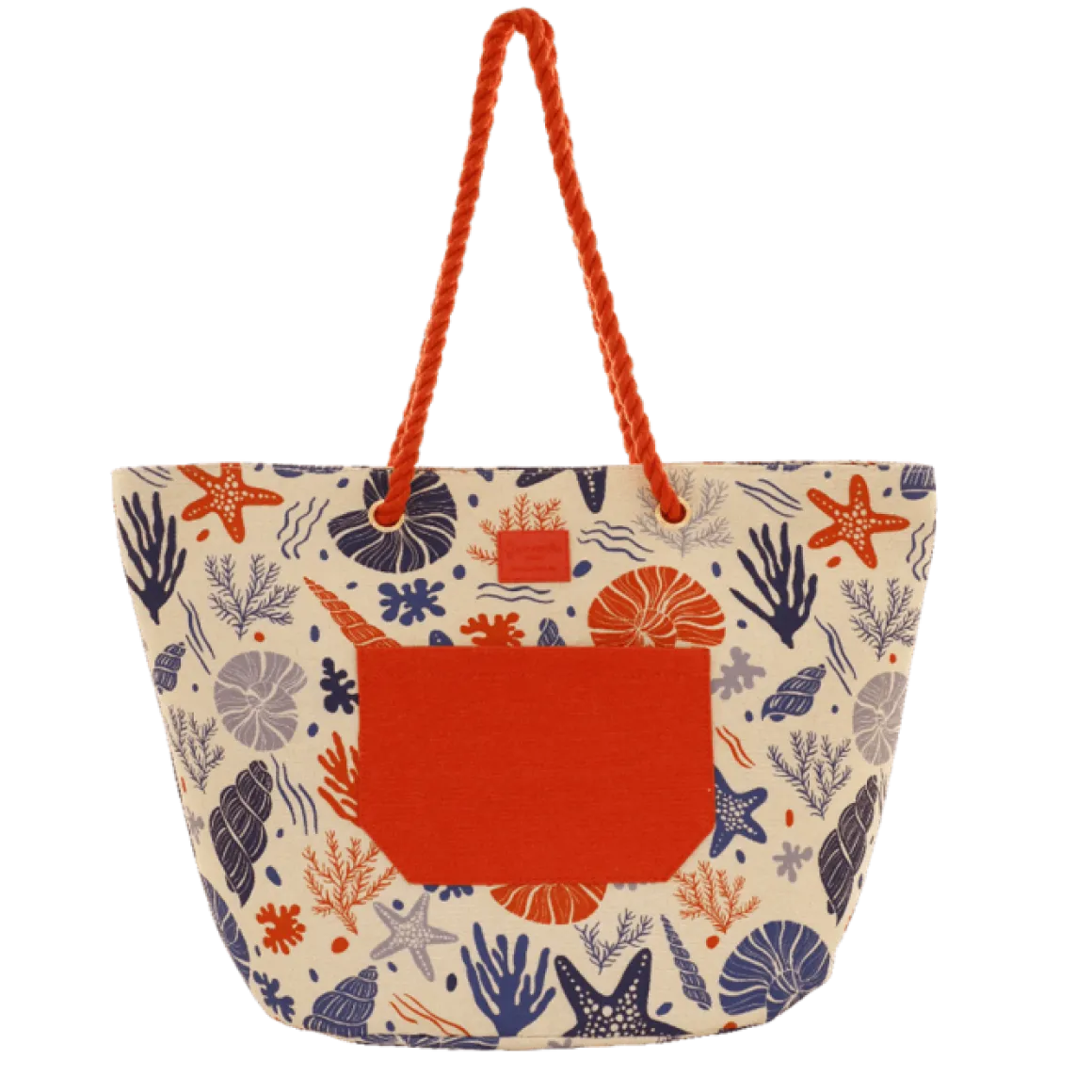 Borsa mare da Donna beige con stampa conchiglie blu Camomilla Milano