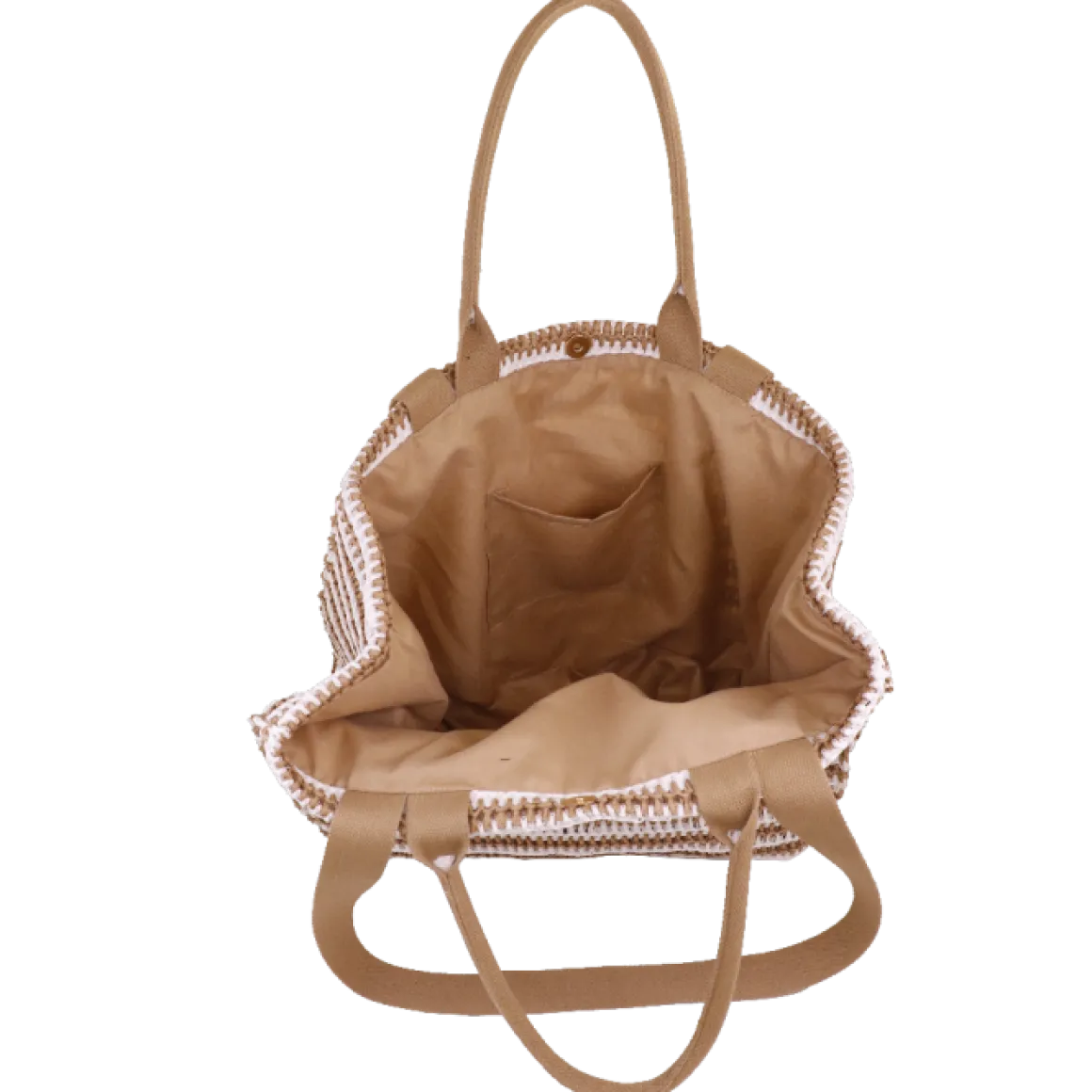 Borsa mare da Donna beige e bianco effetto paglia Camomilla Milano