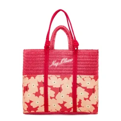 Borsa mare da Donna fucsia con fantasia floreale Naj Oleari