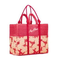 Borsa mare da Donna fucsia con fantasia floreale Naj Oleari