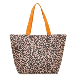 Borsa mare da Donna leopardata con dettagli arancioni Camomilla Milano