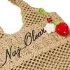 Borsa mare da Donna nude in paglia intrecciata con charm Naj Oleari