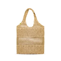 Borsa mare da Donna nude in paglia intrecciata con charm Naj Oleari