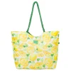 Borsa mare Donna con stampa limoni e manici in corda Camomilla Milano