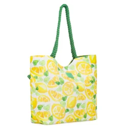 Borsa mare Donna con stampa limoni e manici in corda Camomilla Milano
