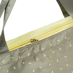 Borsa mare Donna khaki con stampa palme e spallacci logati Naj Oleari