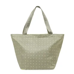 Borsa mare Donna khaki con stampa palme e spallacci logati Naj Oleari