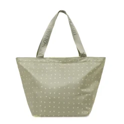 Borsa mare Donna khaki con stampa palme e spallacci logati Naj Oleari