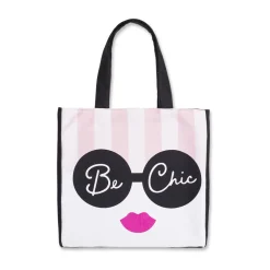 Borsa Mare in Tessuto Camomilla Milano Donna a Righe rosa e bianco